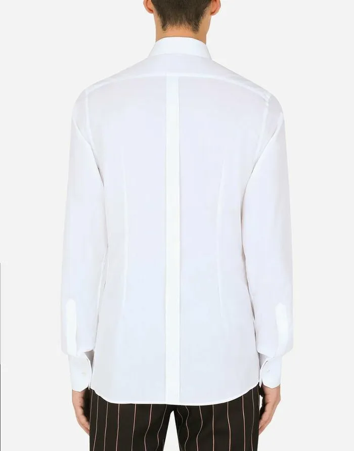 Dolce and Gabbana Shirts Men Cotton Goldfit Shirt White Dolce and Gabbana Shirts Men Cotton Goldfit Shirt White
