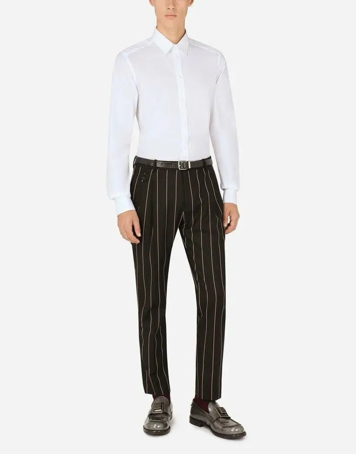 Dolce and Gabbana Shirts Men Cotton Goldfit Shirt White Dolce and Gabbana Shirts Men Cotton Goldfit Shirt White