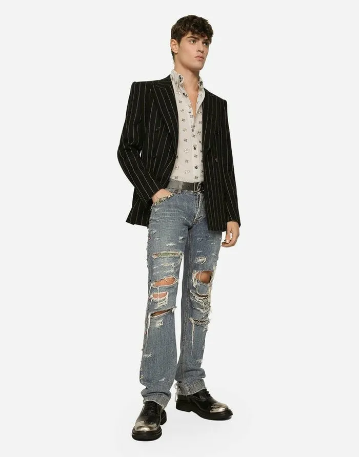 Dolce and Gabbana Shirts Men Poplin Shirt With Flower Embroidery Multicolor Dolce and Gabbana Shirts Men Poplin Shirt With Flower Embroidery Multicolor