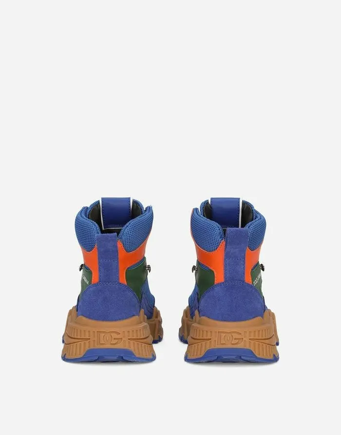 Dolce and Gabbana Shoes 2438 Children Airmaster Hightop Sneakers In Mixed Materials Multicolor Dolce and Gabbana Shoes 2438 Children Airmaster Hightop Sneakers In Mixed Materials Multicolor