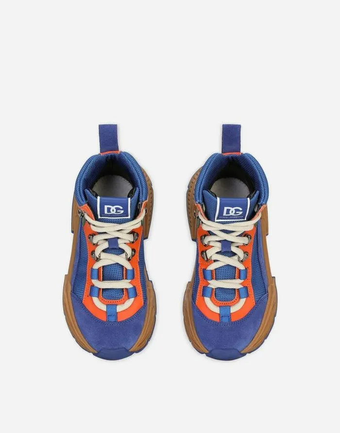 Dolce and Gabbana Shoes 2438 Children Airmaster Hightop Sneakers In Mixed Materials Multicolor Dolce and Gabbana Shoes 2438 Children Airmaster Hightop Sneakers In Mixed Materials Multicolor