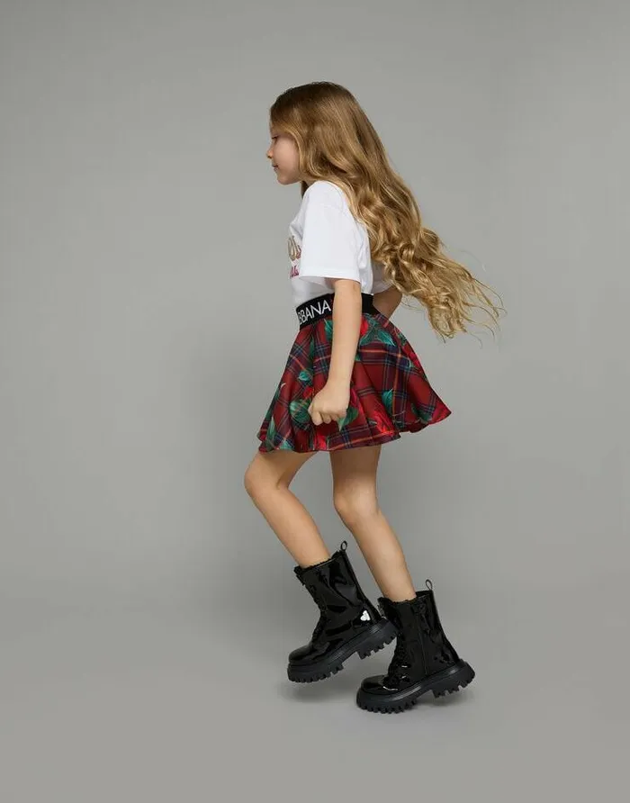 Dolce and Gabbana Shoes 2438 Children Calfskin Ankle Boots Multicolor Dolce and Gabbana Shoes 2438 Children Calfskin Ankle Boots Multicolor