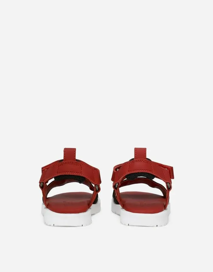Dolce and Gabbana Shoes 2438 Children Calfskin First Steps Sandals With Logo Tape Red Dolce and Gabbana Shoes 2438 Children Calfskin First Steps Sandals With Logo Tape Red