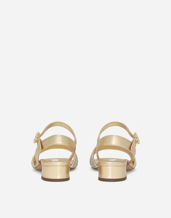 Dolce and Gabbana Shoes 2438 Children Foiled Nappa Leather Sandals With Fusiblerhinestones Gold Dolce and Gabbana Shoes 2438 Children Foiled Nappa Leather Sandals With Fusiblerhinestones Gold