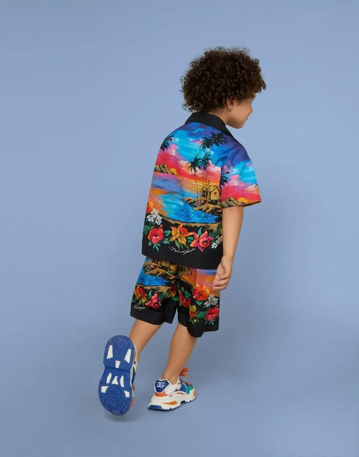 Dolce and Gabbana Shoes 2438 Children Mixedmaterial Airmaster Sneakers Blue Dolce and Gabbana Shoes 2438 Children Mixedmaterial Airmaster Sneakers Blue