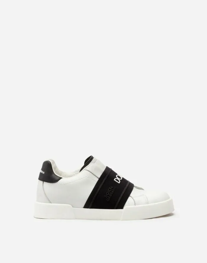 Dolce and Gabbana Shoes 2438 Children Portofino Light Sneakers With Elastic Rubber Logo Whiteblack Dolce and Gabbana Shoes 2438 Children Portofino Light Sneakers With Elastic Rubber Logo Whiteblack