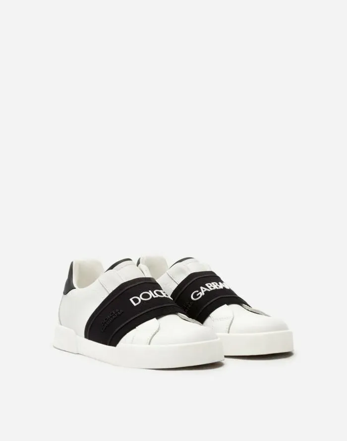 Dolce and Gabbana Shoes 2438 Children Portofino Light Sneakers With Elastic Rubber Logo Whiteblack Dolce and Gabbana Shoes 2438 Children Portofino Light Sneakers With Elastic Rubber Logo Whiteblack
