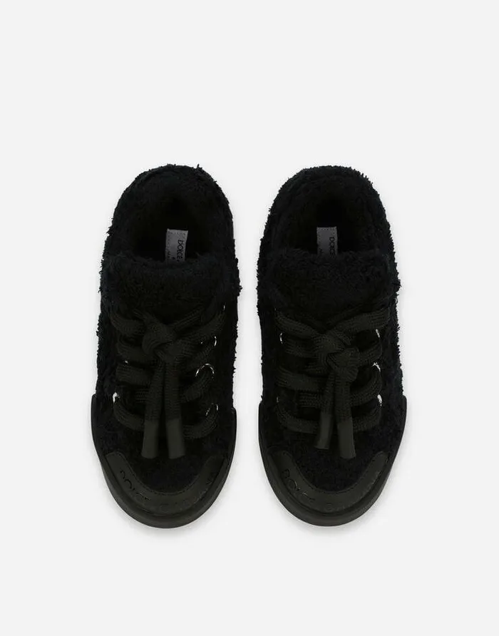 Dolce and Gabbana Shoes 2438 Children Terrycloth Portofino Light Sneakers Black Dolce and Gabbana Shoes 2438 Children Terrycloth Portofino Light Sneakers Black