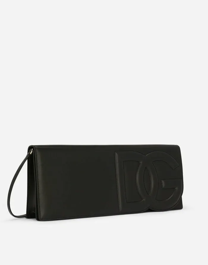 Dolce and Gabbana Shoulder And Crossbody Bags Women Calfskin DG Logo Baguette Bag Black Dolce and Gabbana Shoulder And Crossbody Bags Women Calfskin DG Logo Baguette Bag Black