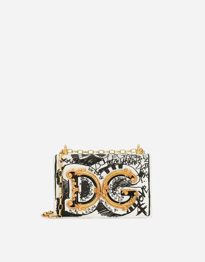 Dolce and Gabbana Shoulder And Crossbody Bags Women Graffitiprint Nappa Leather DG Girls Bag Multicolor