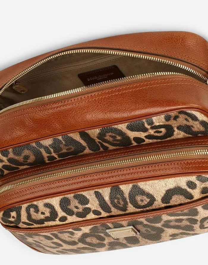 Dolce and Gabbana Shoulder And Crossbody Bags Women Leopardprint Crespo Handbag With Branded Plate Multicolor Dolce and Gabbana Shoulder And Crossbody Bags Women Leopardprint Crespo Handbag With Branded Plate Multicolor
