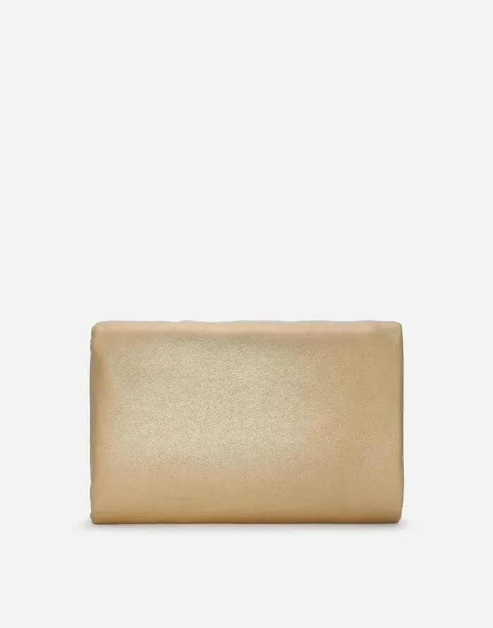 Dolce and Gabbana Shoulder And Crossbody Bags Women Medium Foiled Calfskin Devotion Soft Bag Gold Dolce and Gabbana Shoulder And Crossbody Bags Women Medium Foiled Calfskin Devotion Soft Bag Gold