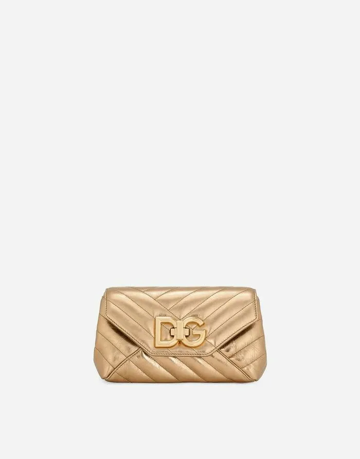 Dolce and Gabbana Shoulder And Crossbody Bags Women Small Lop Crossbody Bag Gold