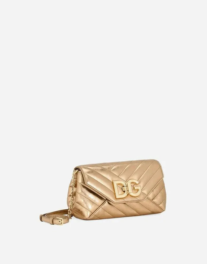 Dolce and Gabbana Shoulder And Crossbody Bags Women Small Lop Crossbody Bag Gold Dolce and Gabbana Shoulder And Crossbody Bags Women Small Lop Crossbody Bag Gold