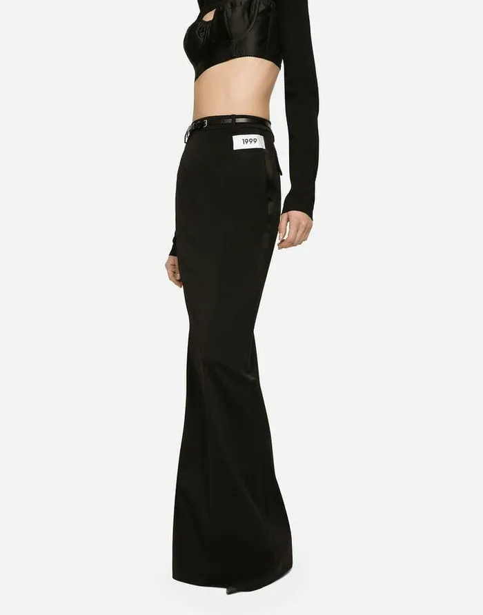 Dolce and Gabbana Skirts Women KIM DOLCEandGABBANA Long Cady Skirt With Side Zippers And Slit Black Dolce and Gabbana Skirts Women KIM DOLCEandGABBANA Long Cady Skirt With Side Zippers And Slit Black