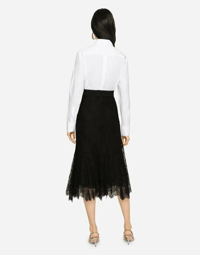 Dolce and Gabbana Skirts Women Long Chantilly Lace Skirt Black Dolce and Gabbana Skirts Women Long Chantilly Lace Skirt Black
