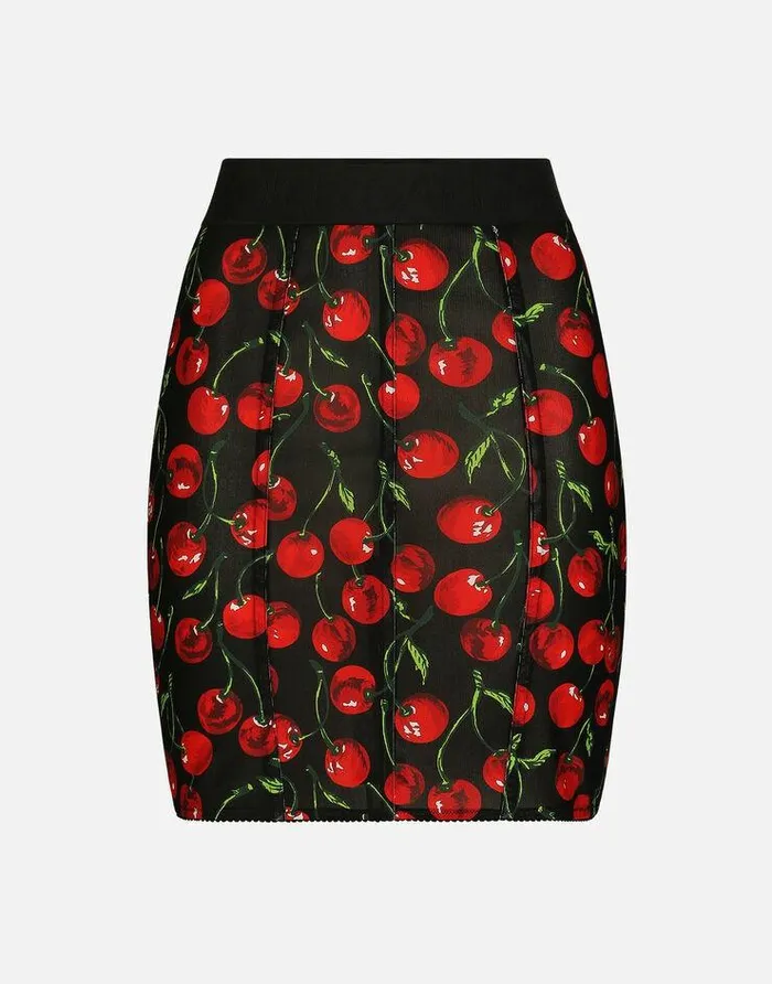 Dolce and Gabbana Skirts Women Short Marquisette Skirt With Branded Elastic Multicolor Dolce and Gabbana Skirts Women Short Marquisette Skirt With Branded Elastic Multicolor