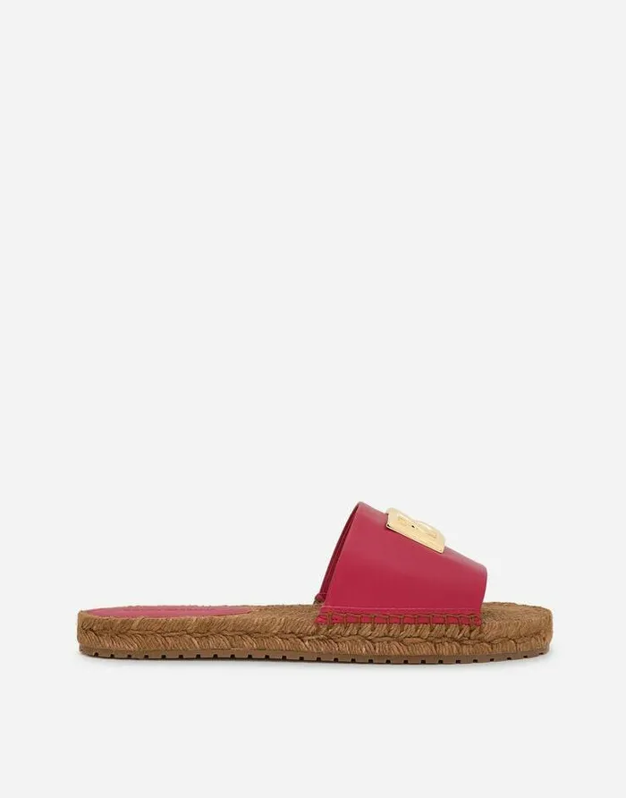 Dolce and Gabbana Slides And Mules Women Nappa Leather Espadrille Sliders With DG Logo Multicolor Dolce and Gabbana Slides And Mules Women Nappa Leather Espadrille Sliders With DG Logo Multicolor