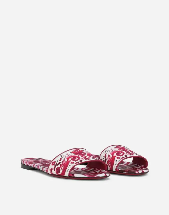 Dolce and Gabbana Slides And Mules Women Printed Canvas Slides Multicolor Dolce and Gabbana Slides And Mules Women Printed Canvas Slides Multicolor