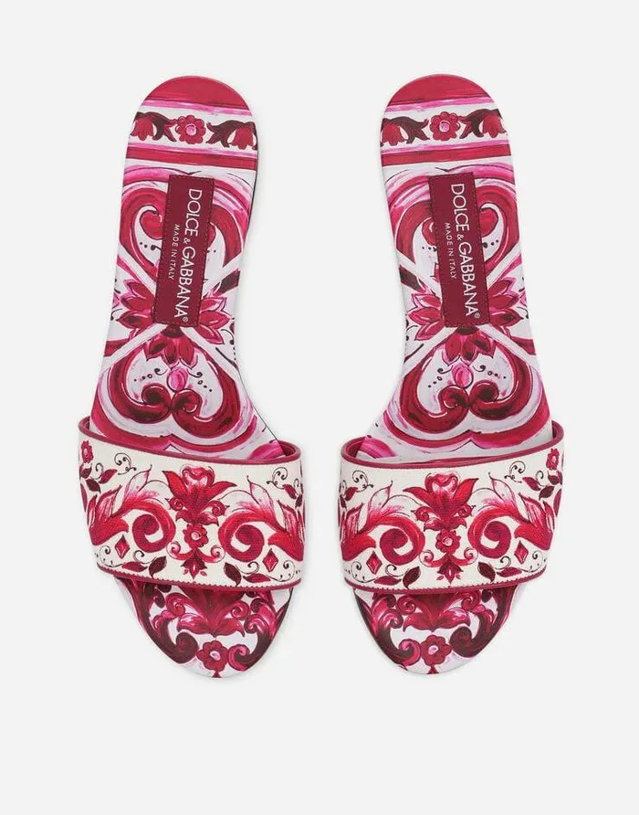 Dolce and Gabbana Slides And Mules Women Printed Canvas Slides Multicolor Dolce and Gabbana Slides And Mules Women Printed Canvas Slides Multicolor