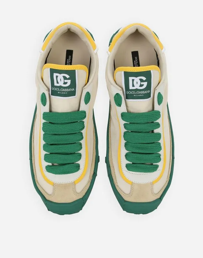 Dolce and Gabbana Sneakers Men Mixedmaterial Old Runner Sneakers White Dolce and Gabbana Sneakers Men Mixedmaterial Old Runner Sneakers White