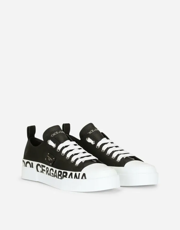 Dolce and Gabbana Sneakers Women Calfskin Portofino Light Sneakers With Logodetailed Plate And Logo Print Blackwhite Dolce and Gabbana Sneakers Women Calfskin Portofino Light Sneakers With Logodetailed Plate And Logo Print Blackwhite