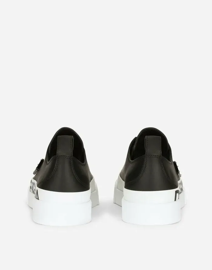 Dolce and Gabbana Sneakers Women Calfskin Portofino Light Sneakers With Logodetailed Plate And Logo Print Blackwhite Dolce and Gabbana Sneakers Women Calfskin Portofino Light Sneakers With Logodetailed Plate And Logo Print Blackwhite