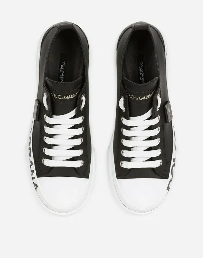 Dolce and Gabbana Sneakers Women Calfskin Portofino Light Sneakers With Logodetailed Plate And Logo Print Blackwhite Dolce and Gabbana Sneakers Women Calfskin Portofino Light Sneakers With Logodetailed Plate And Logo Print Blackwhite