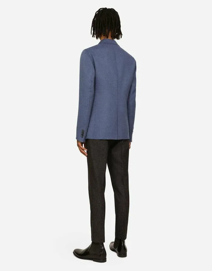 Dolce and Gabbana Suits And Blazers Men Deconstructed Virgin Wool Jacket Blue Dolce and Gabbana Suits And Blazers Men Deconstructed Virgin Wool Jacket Blue
