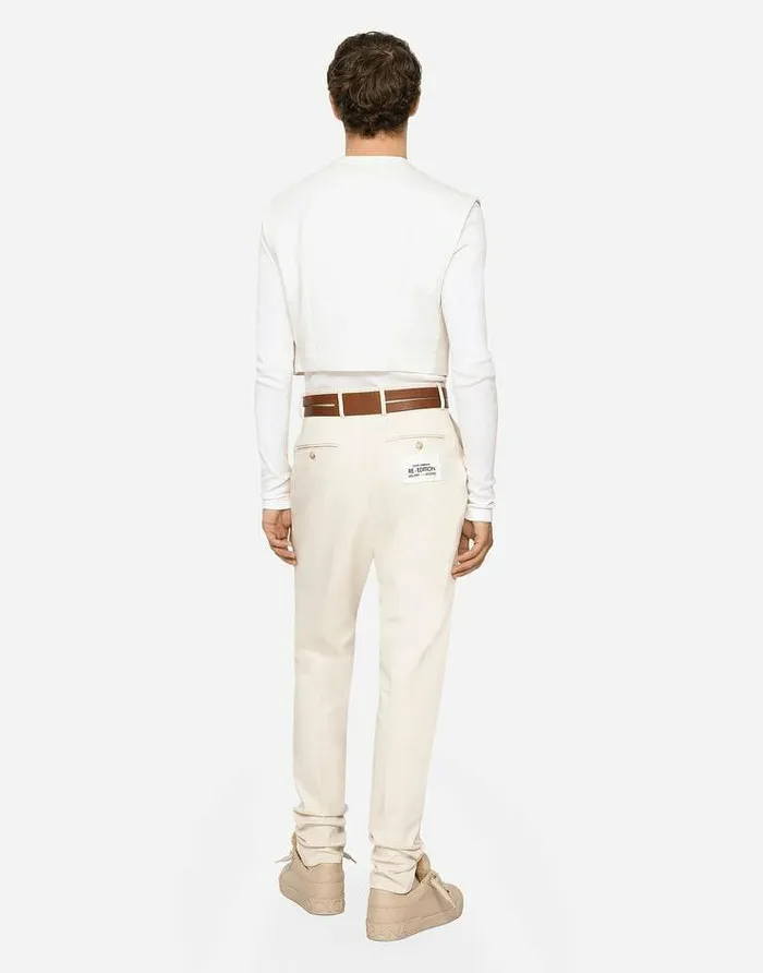 Dolce and Gabbana Suits And Blazers Men Linen And Cotton Vest With Jersey Details Multicolor Dolce and Gabbana Suits And Blazers Men Linen And Cotton Vest With Jersey Details Multicolor