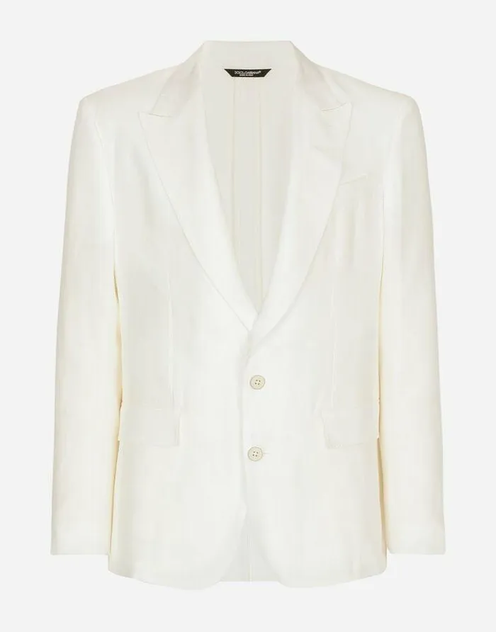 Dolce and Gabbana Suits And Blazers Men Linen Siciliafit Jacket White