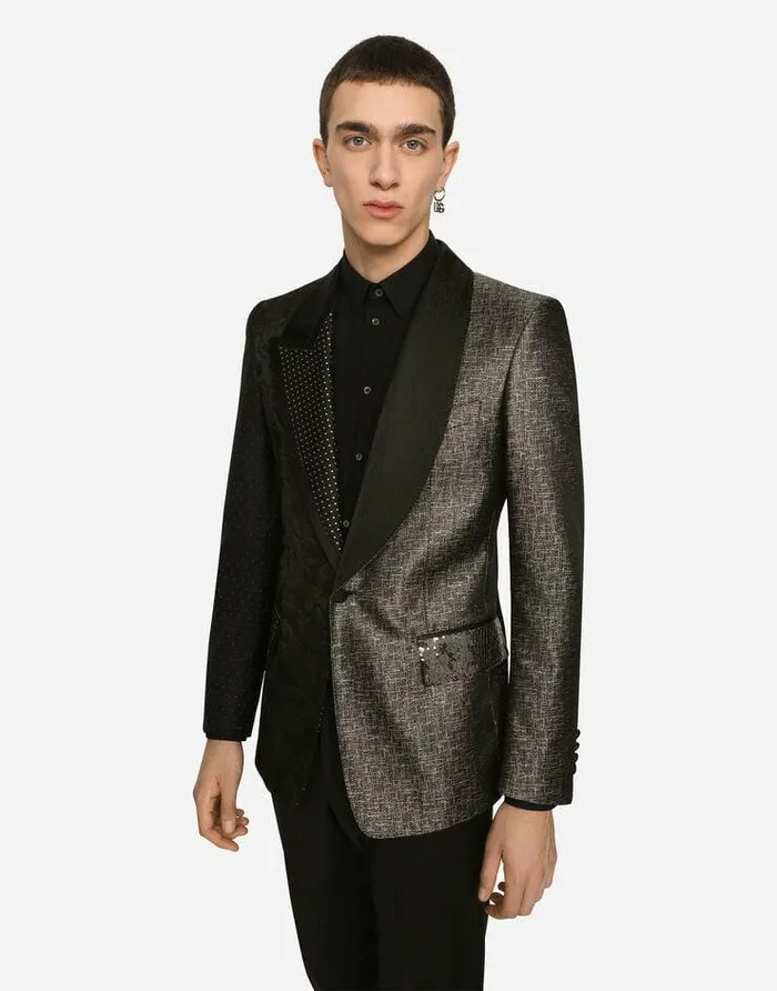 Dolce and Gabbana Suits And Blazers Men Patchwork Fabric Siciliafit Jacket Multicolor Dolce and Gabbana Suits And Blazers Men Patchwork Fabric Siciliafit Jacket Multicolor