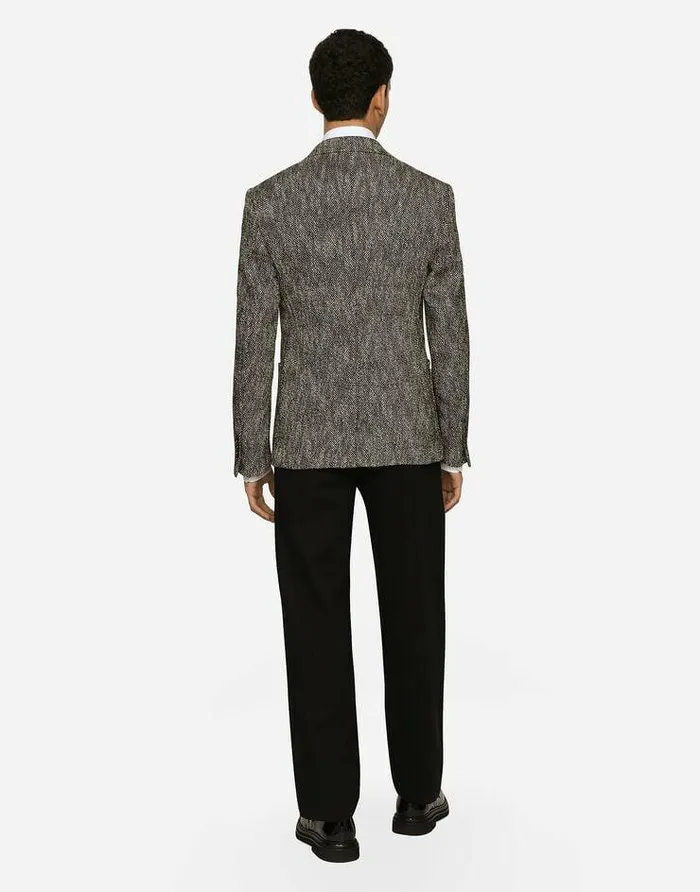 Dolce and Gabbana Suits And Blazers Men Singlebreasted Herringbone Cotton And Wool Tweed Jacket Multicolor Dolce and Gabbana Suits And Blazers Men Singlebreasted Herringbone Cotton And Wool Tweed Jacket Multicolor