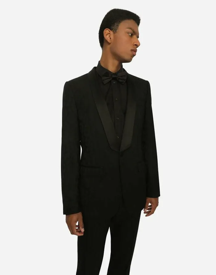 Dolce and Gabbana Suits And Blazers Men Singlebreasted Siciliafit Jacket In Leoparddesign Wool Jacquard Black Dolce and Gabbana Suits And Blazers Men Singlebreasted Siciliafit Jacket In Leoparddesign Wool Jacquard Black