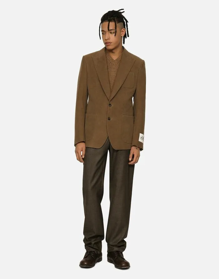 Dolce and Gabbana Suits And Blazers Men Singlebreasted Stretch Fustian Jacket Grey Dolce and Gabbana Suits And Blazers Men Singlebreasted Stretch Fustian Jacket Grey