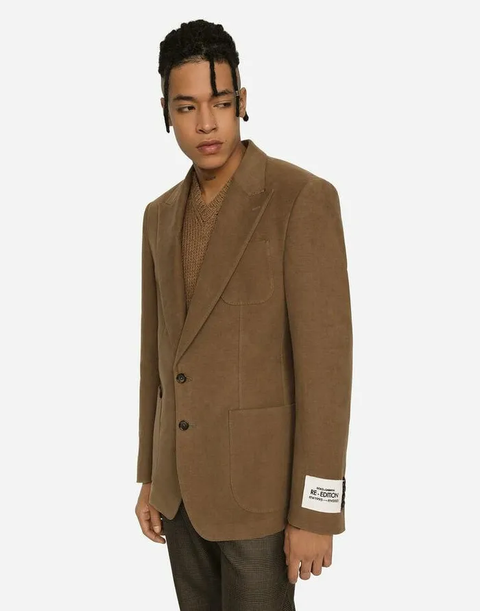 Dolce and Gabbana Suits And Blazers Men Singlebreasted Stretch Fustian Jacket Grey Dolce and Gabbana Suits And Blazers Men Singlebreasted Stretch Fustian Jacket Grey