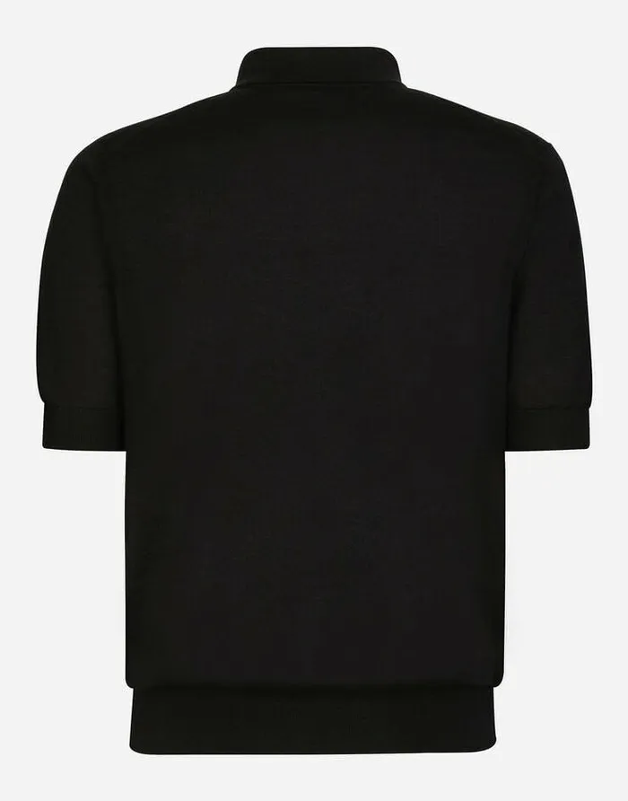 Dolce and Gabbana Sweaters And Cardigans Men Extrafine Cashmere Poloshirt Black Dolce and Gabbana Sweaters And Cardigans Men Extrafine Cashmere Poloshirt Black