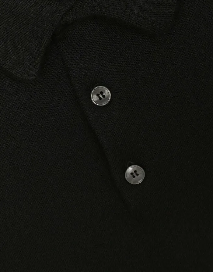 Dolce and Gabbana Sweaters And Cardigans Men Extrafine Cashmere Poloshirt Black Dolce and Gabbana Sweaters And Cardigans Men Extrafine Cashmere Poloshirt Black