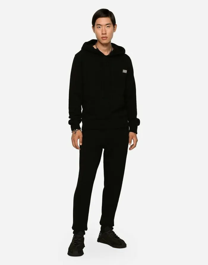 Dolce and Gabbana Sweaters And Cardigans Men Wool And Cashmere Hooded Sweater Black Dolce and Gabbana Sweaters And Cardigans Men Wool And Cashmere Hooded Sweater Black