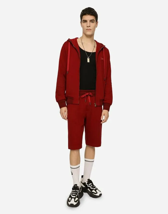 Dolce and Gabbana Sweatshirts Men Zipup Hoodie Red Dolce and Gabbana Sweatshirts Men Zipup Hoodie Red