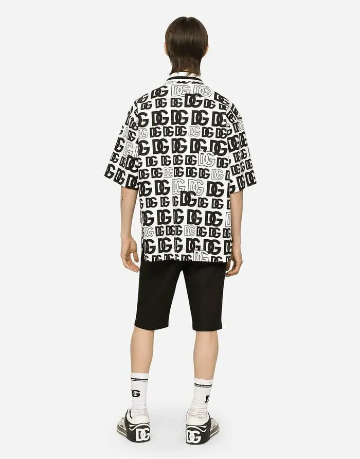 Dolce and Gabbana TShirts And Polos Men Cotton Piqu Poloshirt With Allover DG Logo Print Multicolor Dolce and Gabbana TShirts And Polos Men Cotton Piqu Poloshirt With Allover DG Logo Print Multicolor