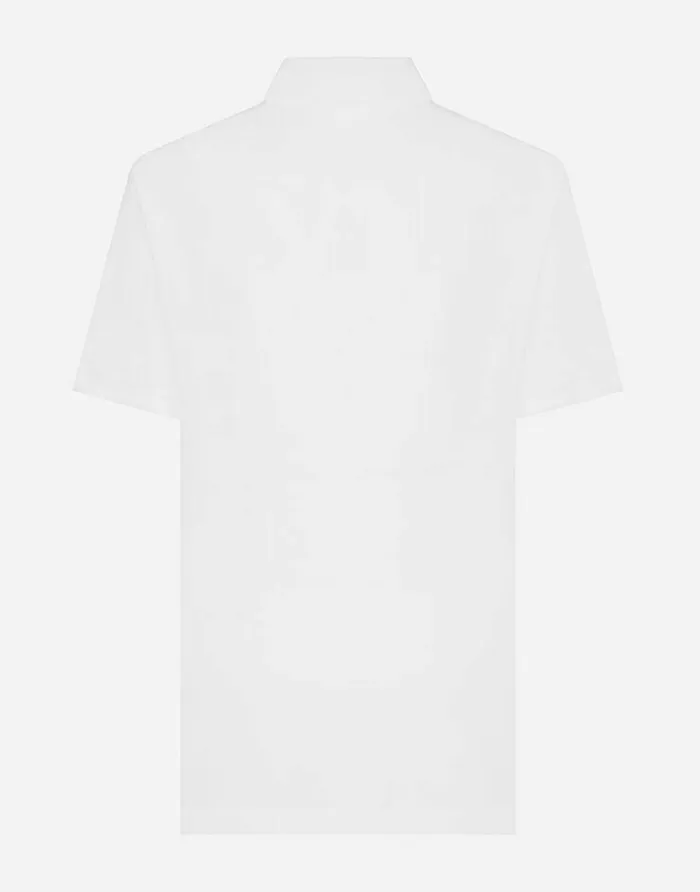 Dolce and Gabbana TShirts And Polos Men Cotton Piqu Poloshirt With Embroidery White Dolce and Gabbana TShirts And Polos Men Cotton Piqu Poloshirt With Embroidery White