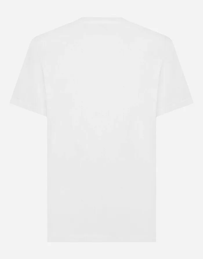 Dolce and Gabbana TShirts And Polos Men Cotton Tshirt With DG Embroidery And Patch White Dolce and Gabbana TShirts And Polos Men Cotton Tshirt With DG Embroidery And Patch White