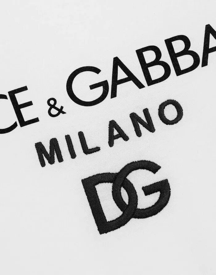 Dolce and Gabbana TShirts And Polos Men Cotton Tshirt With DG Embroidery And Patch White Dolce and Gabbana TShirts And Polos Men Cotton Tshirt With DG Embroidery And Patch White
