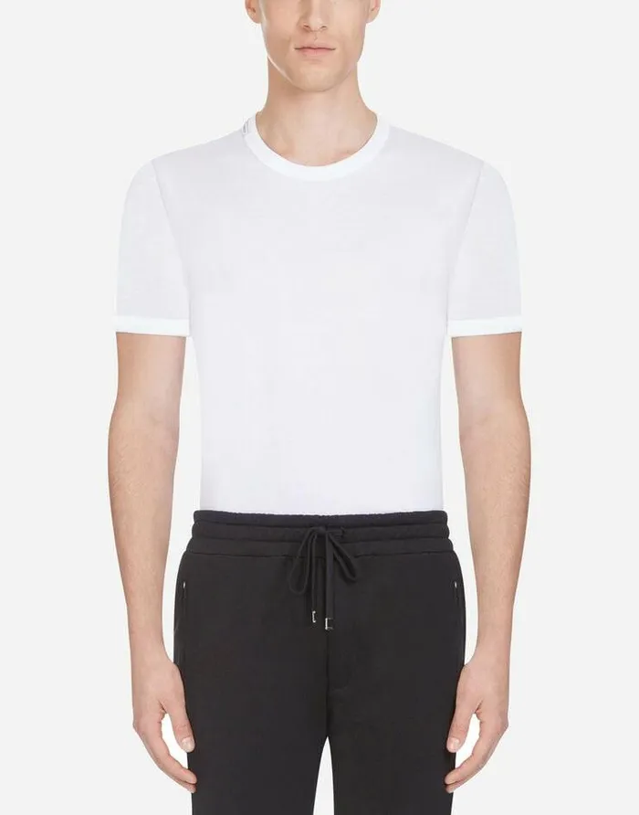 Dolce and Gabbana TShirts And Polos Men Tshirt In Cotton White Dolce and Gabbana TShirts And Polos Men Tshirt In Cotton White