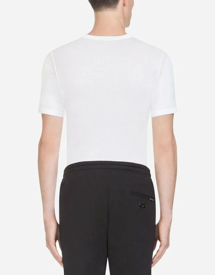 Dolce and Gabbana TShirts And Polos Men Tshirt In Cotton White Dolce and Gabbana TShirts And Polos Men Tshirt In Cotton White