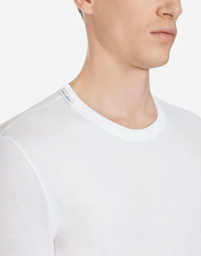 Dolce and Gabbana TShirts And Polos Men Tshirt In Cotton White Dolce and Gabbana TShirts And Polos Men Tshirt In Cotton White