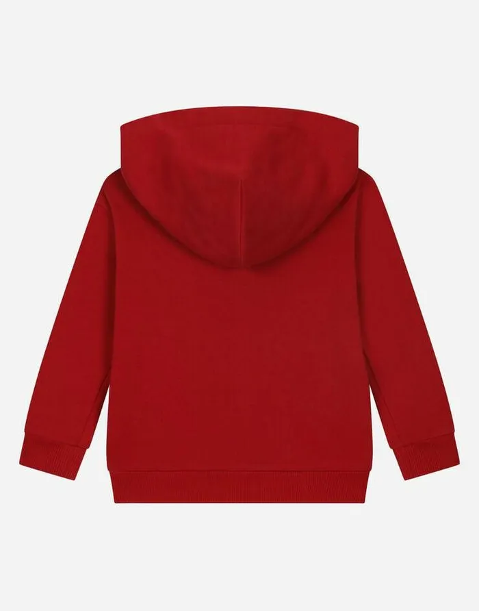 Dolce and Gabbana TShirts And Sweatshirts Children Jersey Hoodie With DG Logo Band Red Dolce and Gabbana TShirts And Sweatshirts Children Jersey Hoodie With DG Logo Band Red