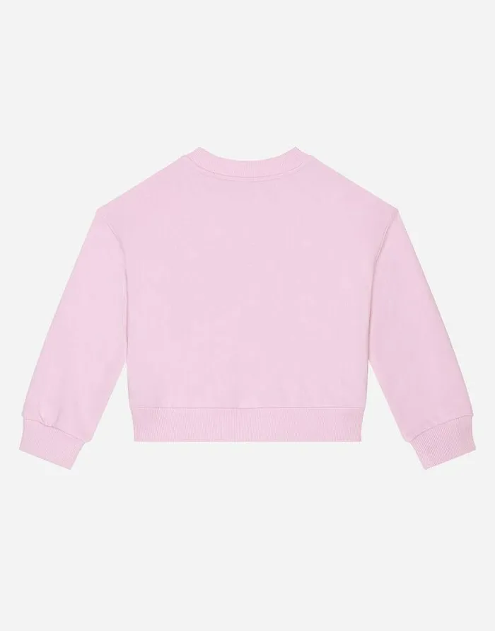 Dolce and Gabbana TShirts And Sweatshirts Children Jersey Roundneck Sweatshirt With DG Logo Patch Pink Dolce and Gabbana TShirts And Sweatshirts Children Jersey Roundneck Sweatshirt With DG Logo Patch Pink