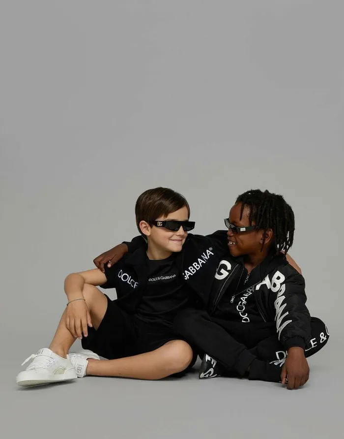 Dolce and Gabbana TShirts And Sweatshirts Children Jersey Tshirt With Logo Embroidery Black Dolce and Gabbana TShirts And Sweatshirts Children Jersey Tshirt With Logo Embroidery Black